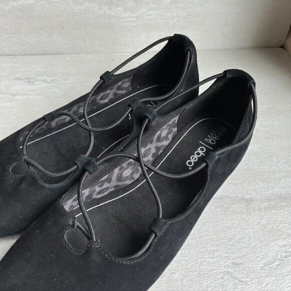 Abeo Carlisle Black Ballet Flats Size 6 Cross strap Comfort - Picture 2 of 9